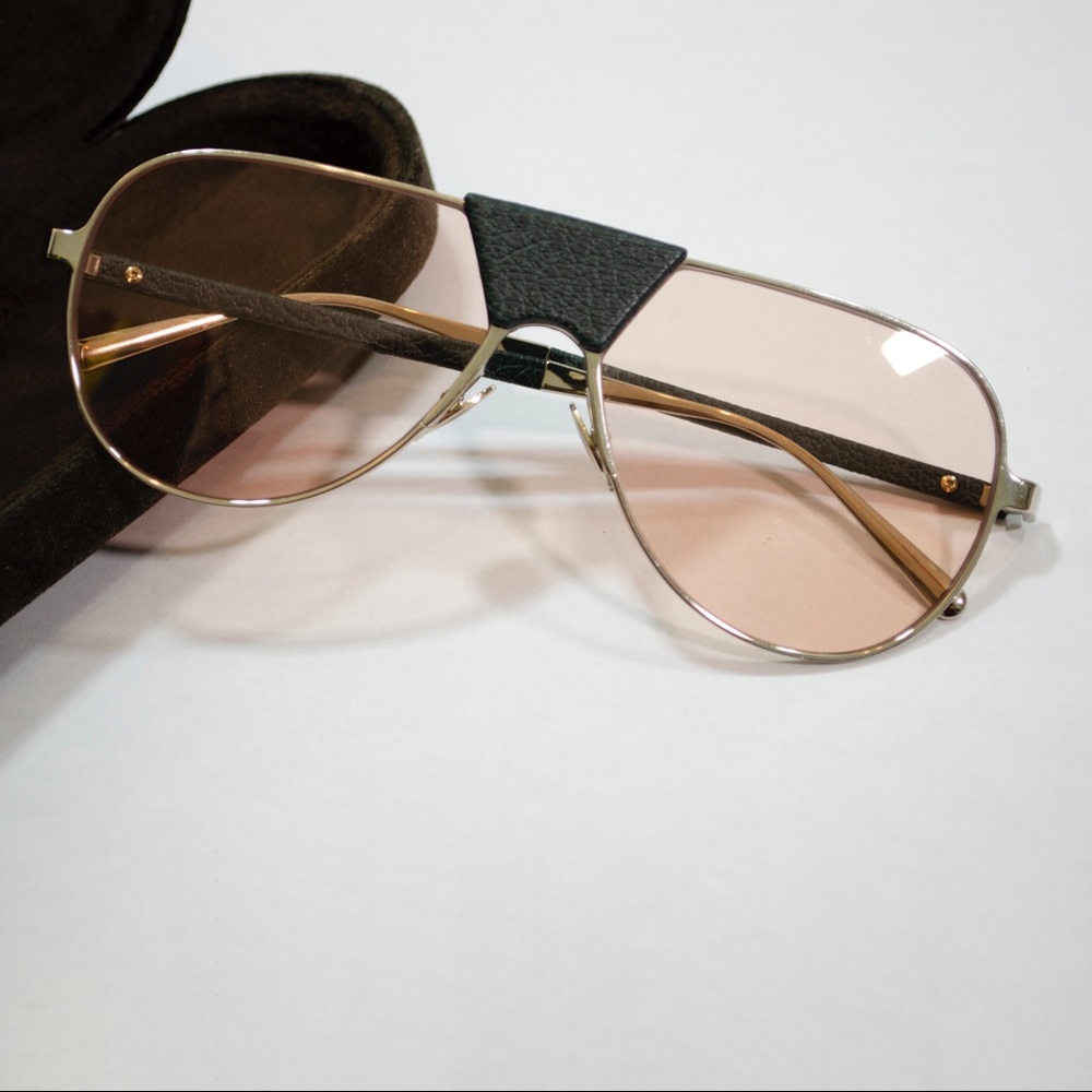 Salvatore Ferragamo Leather Aviator Sunglasses